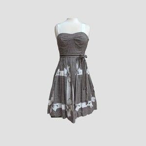 Anthropologie Edme & Esyllte Annona Brown White Bow pattern size 0
